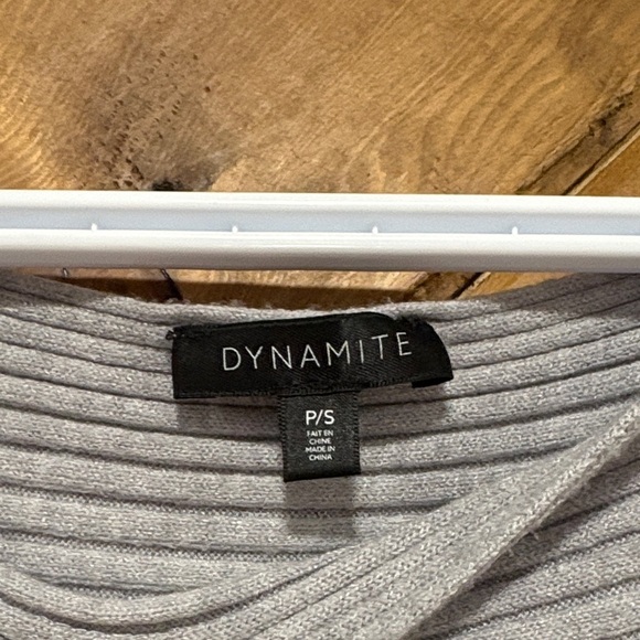 Dynamite Light Gray Ribbed Knit Top/Dress Small - Picture 2 of 4